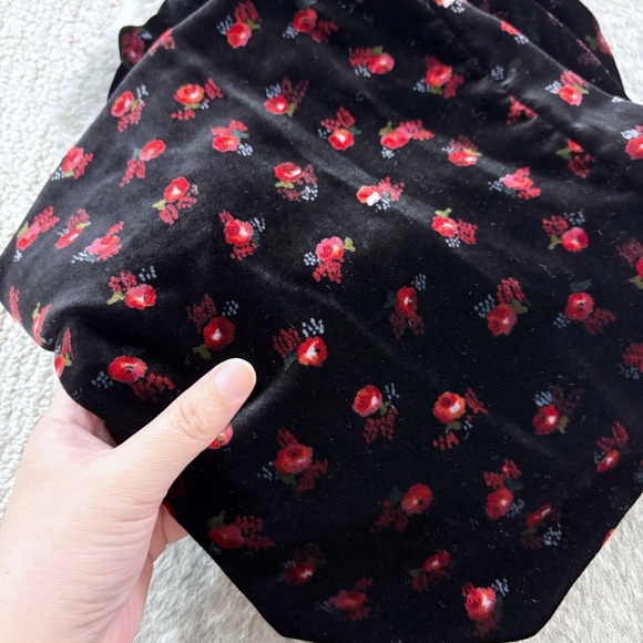 LOFT Velvet Floral Puff Sleeve Top - Picture 7 of 10